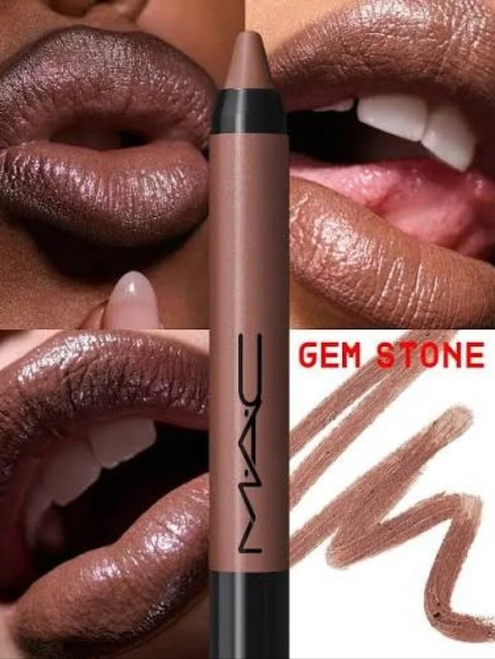 MAC Cosmetics Gemstone Dazzlelips Crayon Gemstone Taupe Blue Pearl Brand New